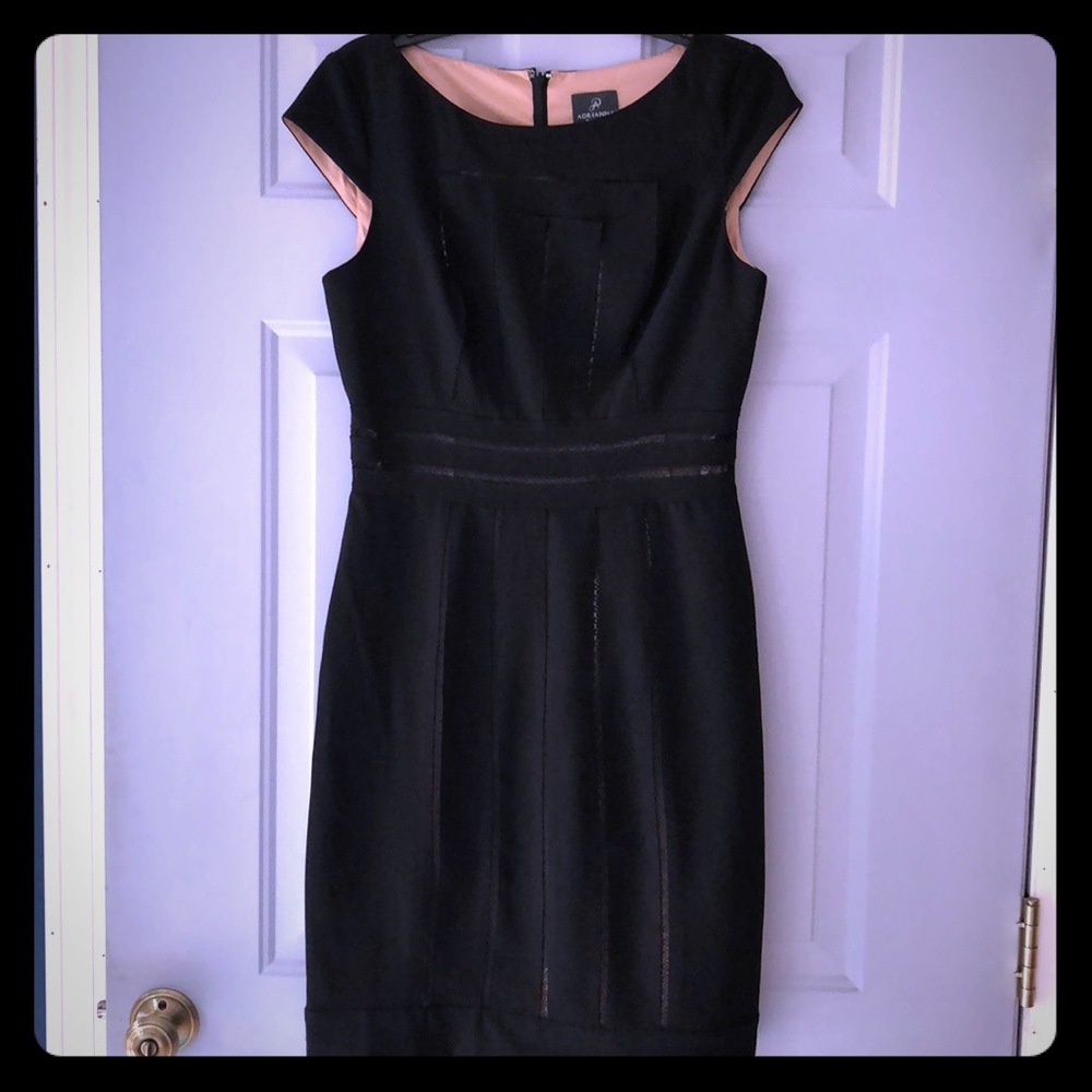 Black cap sleeve cocktail/business dress